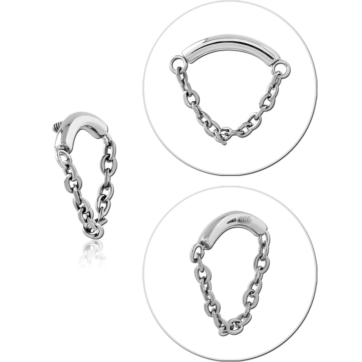 TITANIUM MICRO ATTACHMENT FOR 1.2 MM INTERNALLY THREADED PINS WITH CHAIN