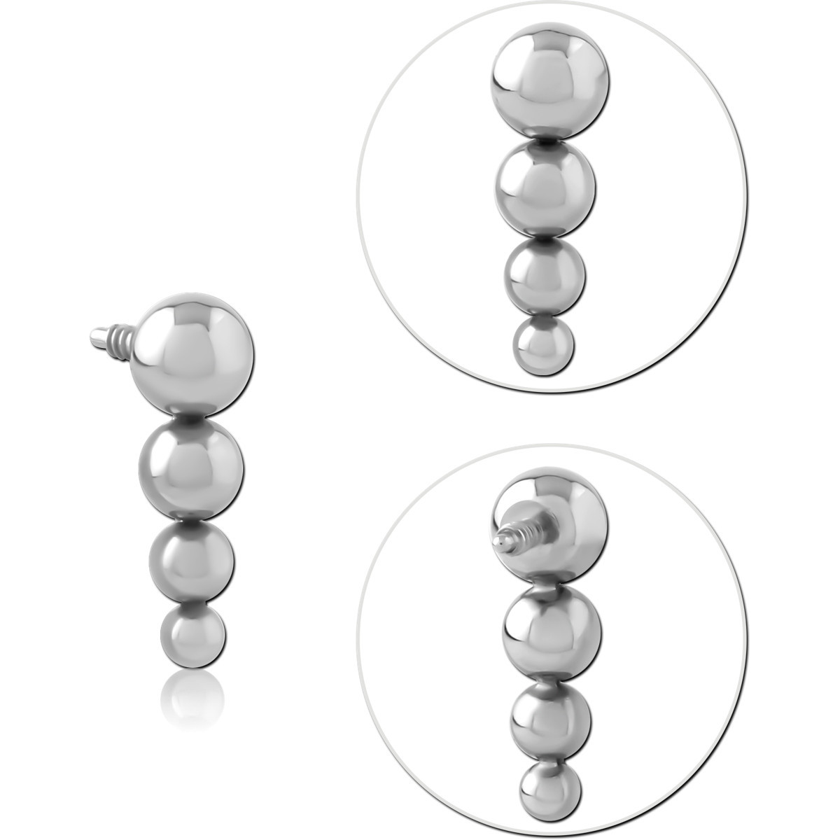 TITANIUM MICRO BALL ATTACHMENT FOR 1.2MM INTERNALLY THREADED PINS