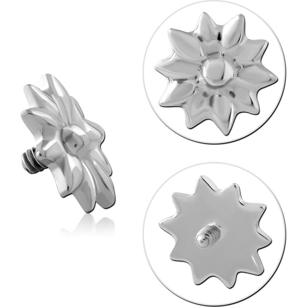 TITANIUM GRADE 23 INTERNAL THREADED ATTACHMENT FLOWER PETAL SUNBURST TOP