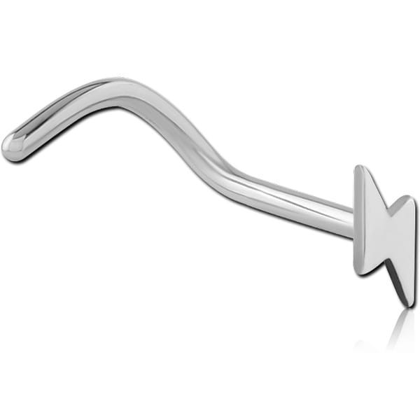 TITANIUM CURVED NOSE STUD - THUNDER