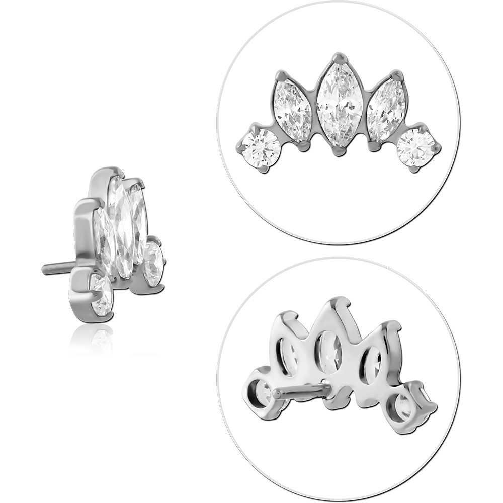 TITANIUM JEWELLED THREADLESS TOPS ATTACHMENT