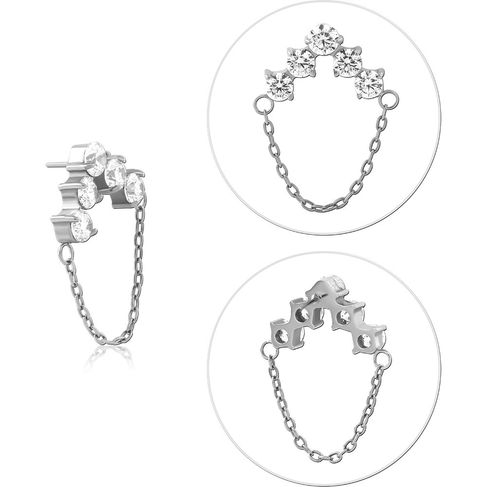 TITANIUM JEWELLED THREADLESS TOPS ATTACHMENT