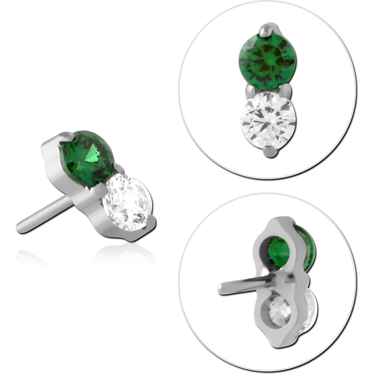 TITANIUM JEWELLED THREADLESS TOPS ATTACHMENT SIZE 5X2MM