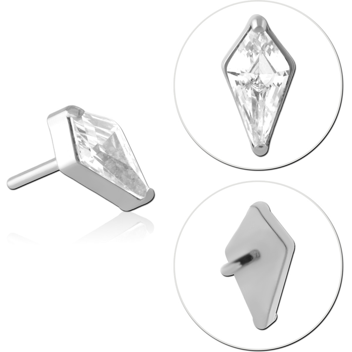 TITANIUM JEWELLED THREADLESS TOPS ATTACHMENT SIZE 2.5X5MM