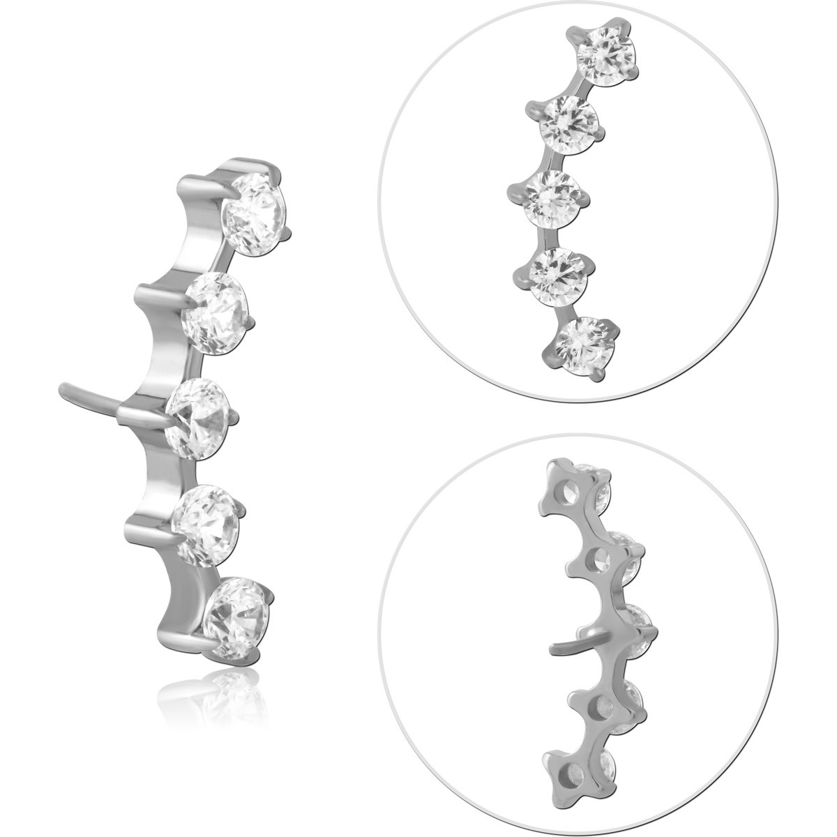 TITANIUM JEWELLED THREADLESS TOPS ATTACHMENT