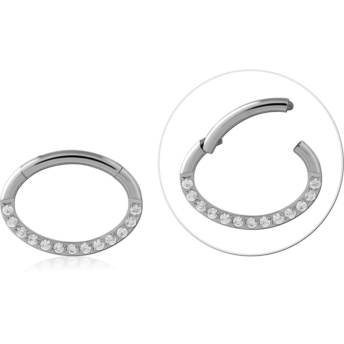 TITANIUM JEWELLED OVAL SHAPE HINGED SEGMENT RINGS