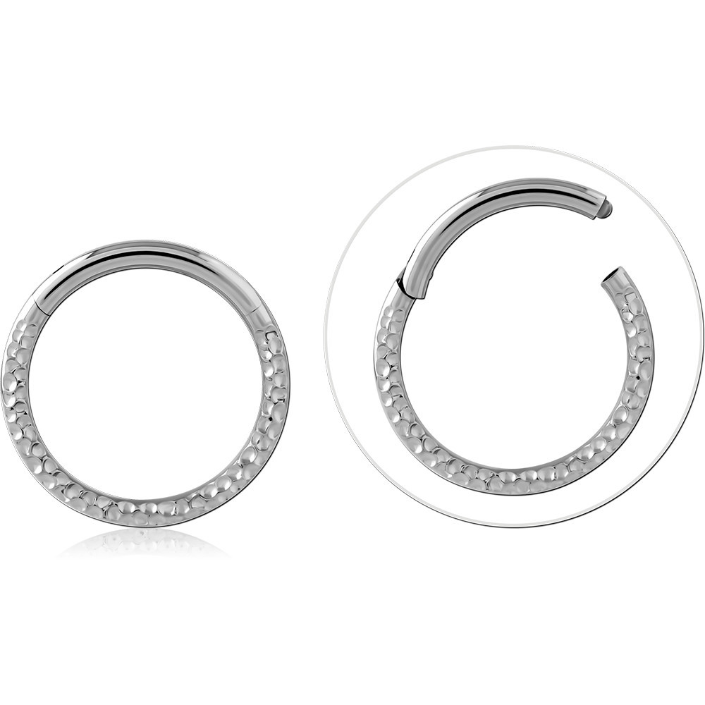 TITANIUM BUMPED CUT FACE HINGED SEGMENT RING