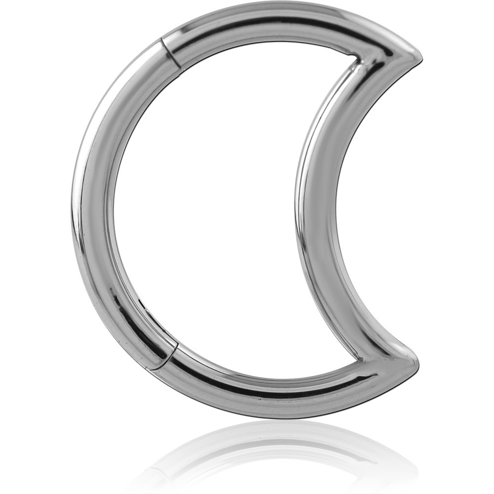 TITANIUM CRESCENT MOON SHAPED HINGED SEGMENT HOOP