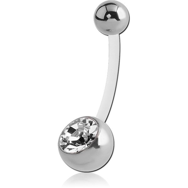 BIOFLEX jewelled NAVEL BANANA WITH SURGICAL STEEL BALL