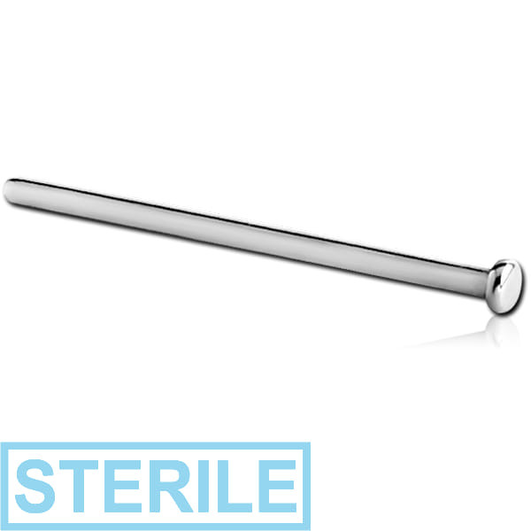 STERILE SURGICAL STEEL STRAIGHT DISC NOSE STUD 15MM