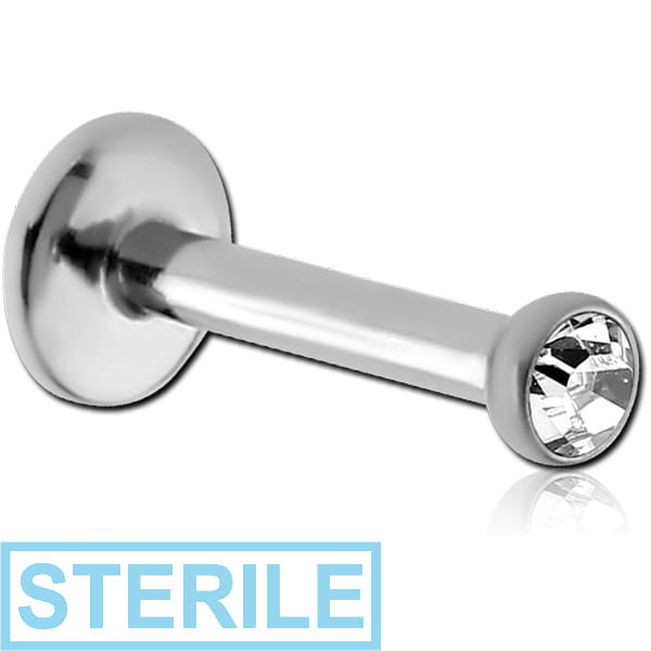 STERILE SURGICAL STEEL INTERNALLY THREADED JEWELLED MICRO LABRET