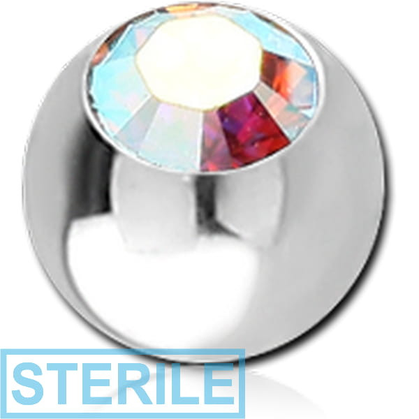 STERILE SURGICAL STEEL SWAROVSKI CRYSTAL JEWELLED MICRO BALL