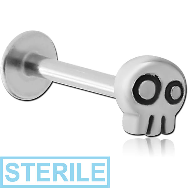 STERILE SURGICAL STEEL MICRO LABRET WITH ATTACHMENT - GHOST