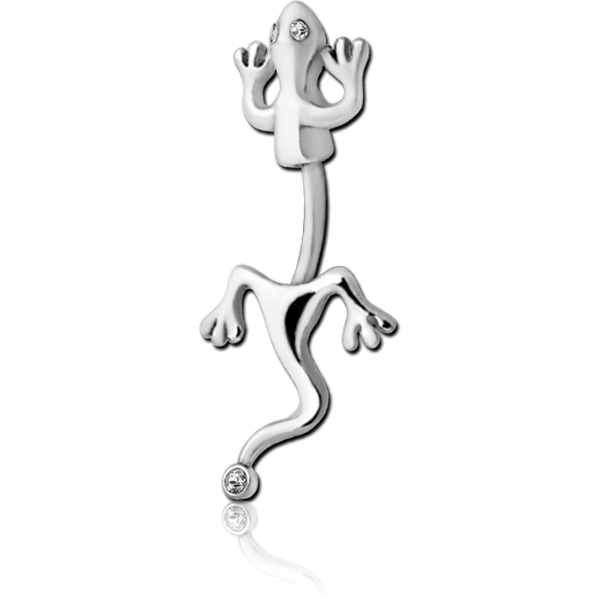 STERLING SILVER 925 JEWELLED NAVEL BANANA