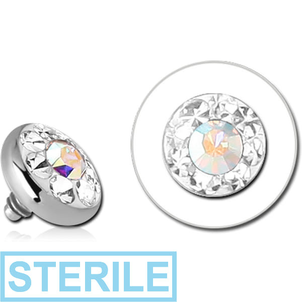 STERILE TITANIUM CRYSTALINE JEWELLED DISC FOR 1.6MM THREADED INTERNALLY PINS