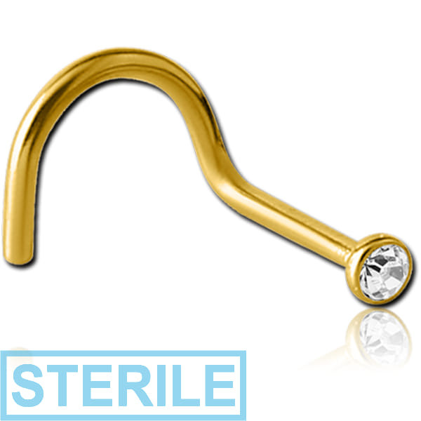 STERILE TITANIUM LARGE CURVE JEWELLED NOSE STUD