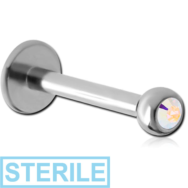 STERILE TITANIUM MICRO LABRET WITH JEWELLED BALL