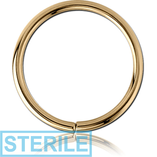 STERILE ZIRCON GOLD PVD COATED SURGICAL STEEL SEAMLESS RING