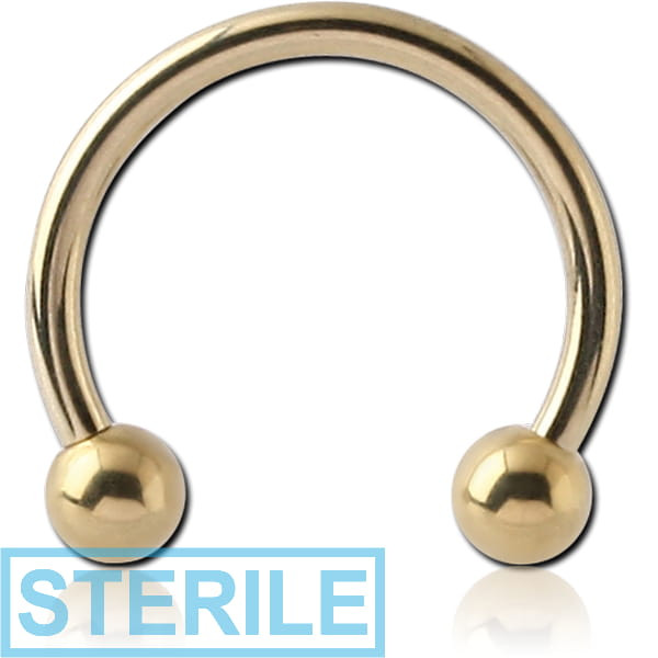 STERILE ZIRCON GOLD PVD COATED TITANIUM MICRO CIRCULAR BARBELL