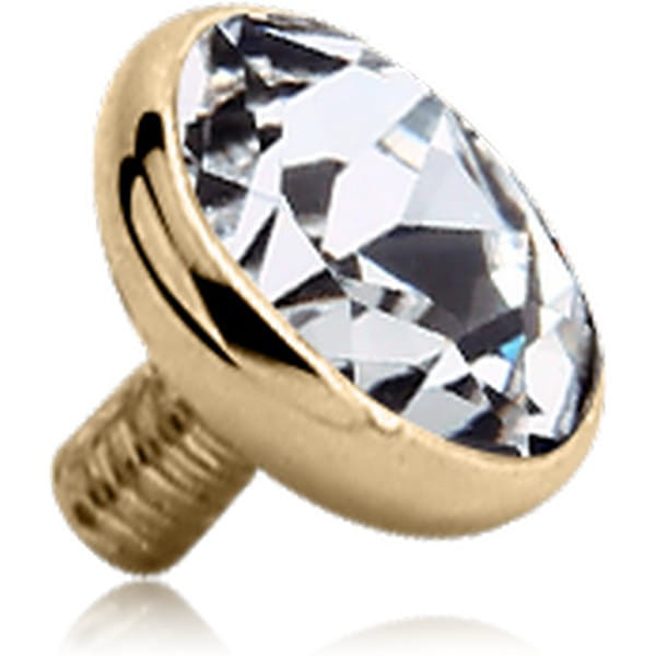 ZIRCON GOLD PVD GOLD SURGICAL STEEL PREMIUM CRYSTAL JEWELLED BALL FOR 1.2MM INTERNALLY THREADED PIN