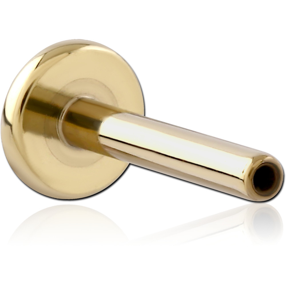 ZIRCON GOLD PVD COATED SURGICAL STEEL THREADLESS LABRET PIN