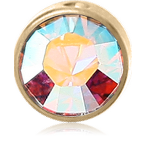 ZIRCON GOLD TITANIUM JEWELLED DISC FOR BALL CLOSURE RING