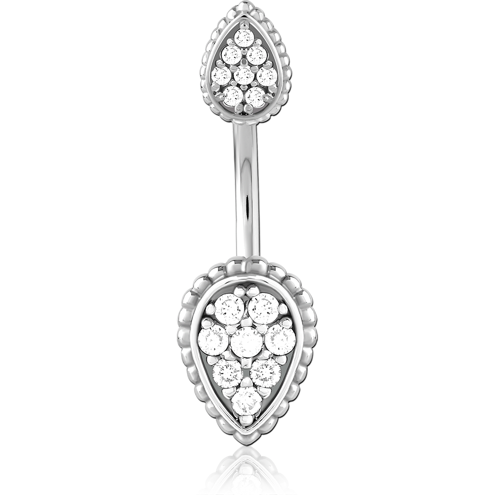 SURGICAL STEEL DOUBLE JEWELLED NAVEL BANANA
