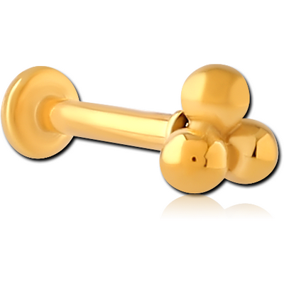 GOLD SURGICAL STEEL INTERNALLY THREADED MICRO LABRET