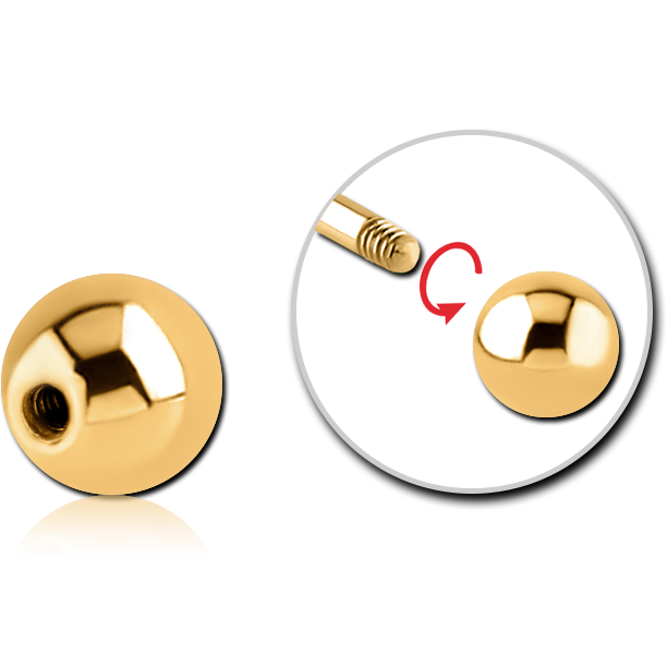 GOLD PVD COATED SURGICAL STEEL MICRO BALL