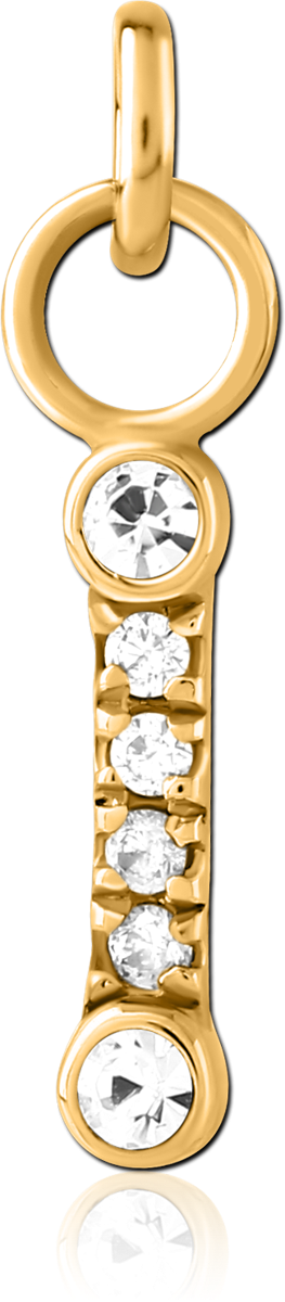 GOLD PVD COATED SURGICAL STEEL JEWELLED CHARM