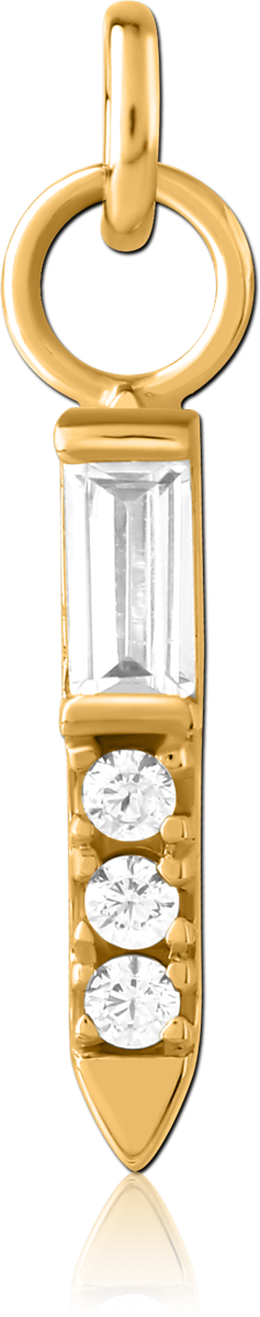 GOLD PVD COATED SURGICAL STEEL JEWELLED CHARM