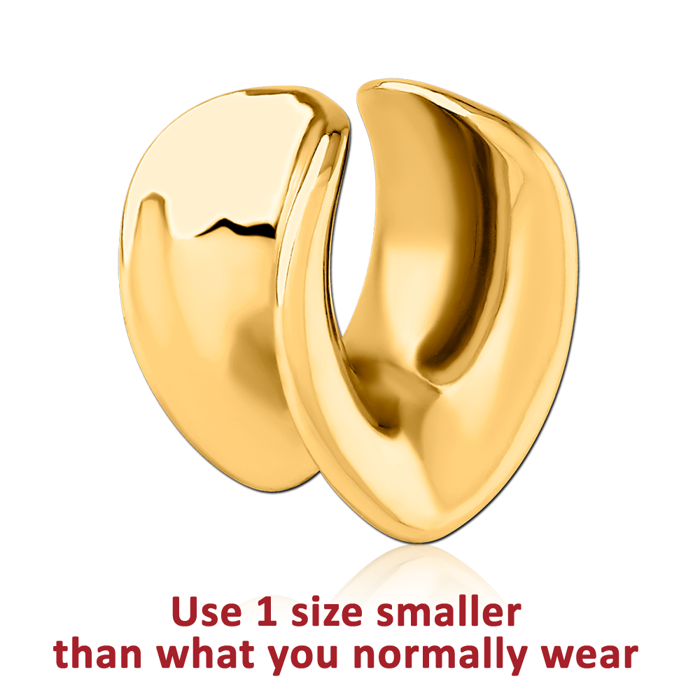 GOLD PVD COATED SURGICAL STEEL HALF TUNNEL