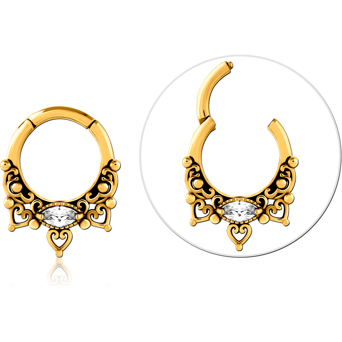 GOLD PVD COATED SURGICAL STEEL JEWELLED MULTI PURPOSE CLICKER