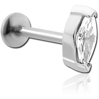 SURGICAL STEEL INTERNALLY THREADED JEWELLED MICRO LABRET