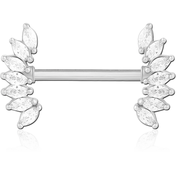 SURGICAL STEEL NIPPLE PIERCING INTERNAL THREADED BAR