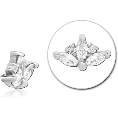 SURGICAL STEEL JEWELLED MICRO ATTACHMENT FOR 1.2MM INTERNALLY THREADED PINS