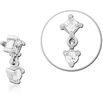 SURGICAL STEEL JEWELLED MICRO ATTACHMENT FOR 1.2MM INTERNALLY THREADED PINS
