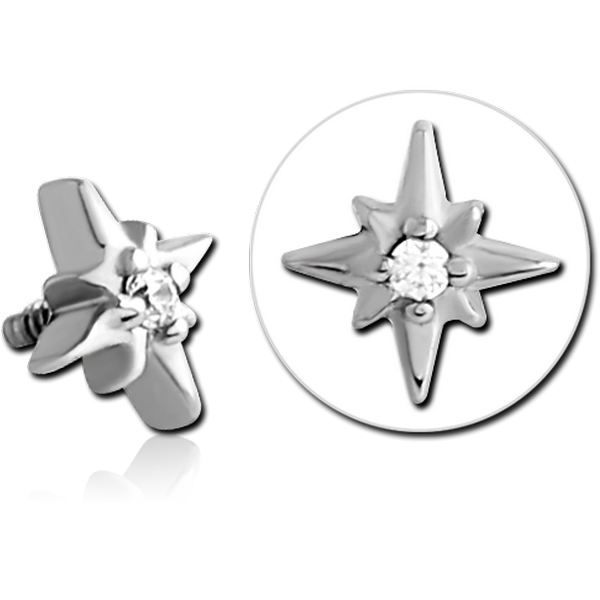 SURGICAL STEEL JEWELLED MICRO ATTACHMENT FOR 1.2MM INTERNALLY THREADED PINS