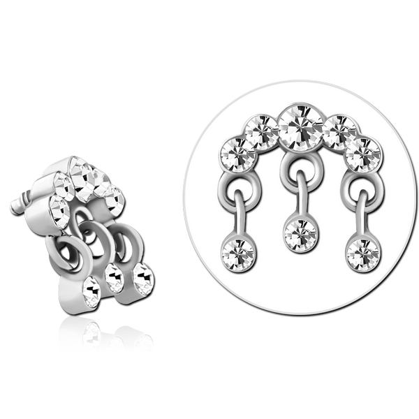SURGICAL STEEL JEWELLED MICRO ATTACHMENT FOR 1.2MM INTERNALLY THREADED PINS