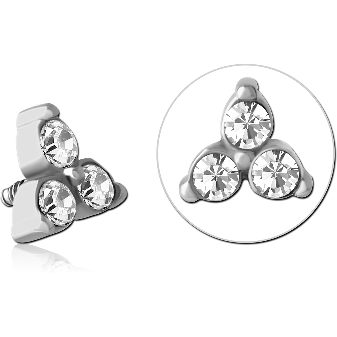 SURGICAL STEEL JEWELLED MICRO ATTACHMENT FOR 1.2MM INTERNALLY THREADED PINS