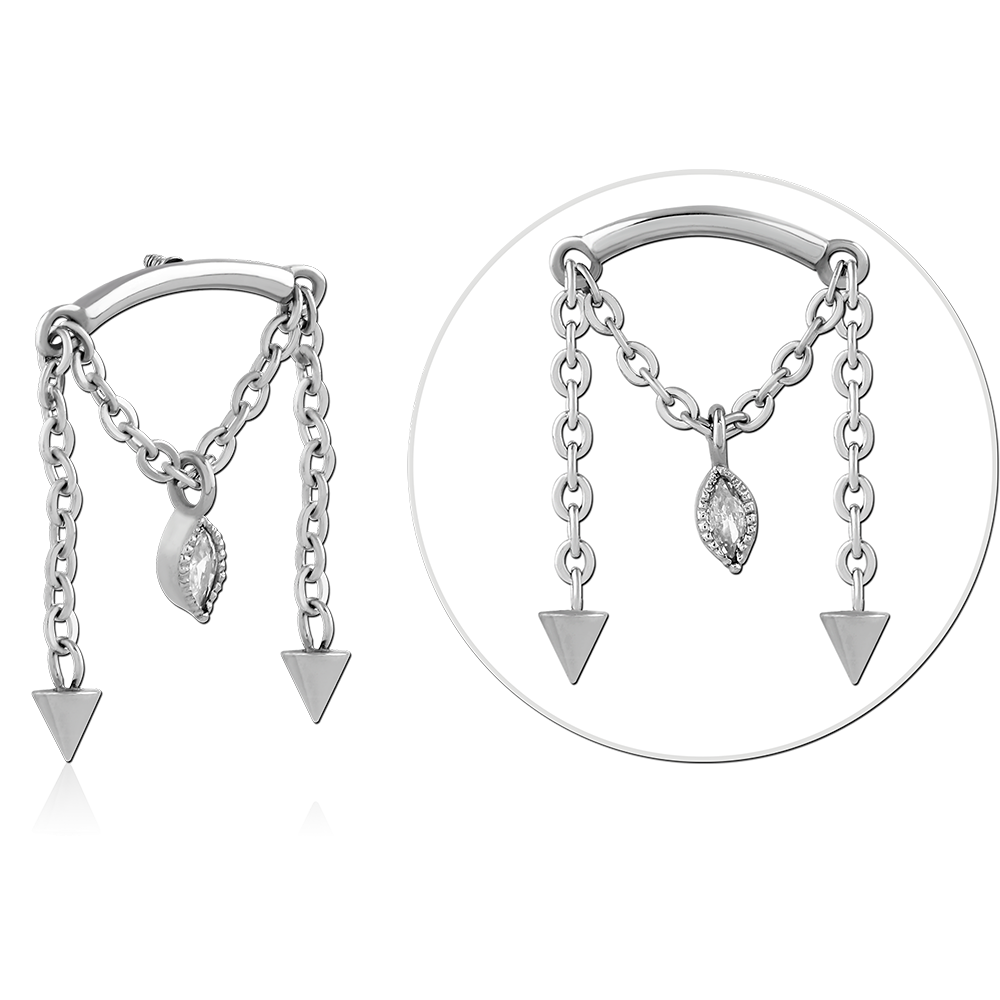 SURGICAL STEEL JEWELLED MICRO ATTACHMENT FOR 1.2MM INTERNALLY THREADED PINS
