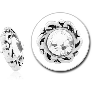 SURGICAL STEEL JEWELLED MICRO ATTACHMENT FOR 1.2MM INTERNALLY THREADED PINS - FLOWER