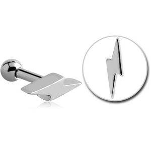 SURGICAL STEEL TRAGUS MICRO BARBELL - LIGHTNING