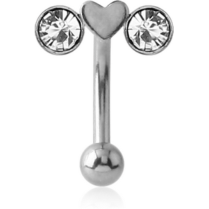 SURGICAL STEEL JEWELLED FANCY CURVED MICRO BARBELL