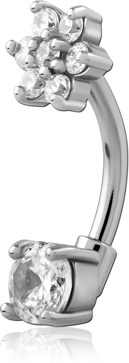 SURGICAL STEEL JEWELLED CURVED MICRO BARBELL
