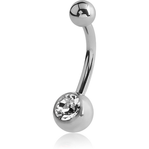 SURGICAL STEEL SWAROVSKI CRYSTAL JEWELLED MICRO NAVEL BANANA