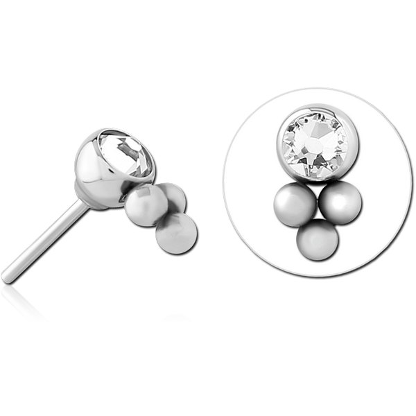 SURGICAL STEEL JEWELLED THREADLESS ATTACHMENT