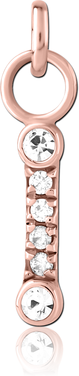 ROSE GOLD PVD COATED SURGICAL STEEL JEWELLED CHARM