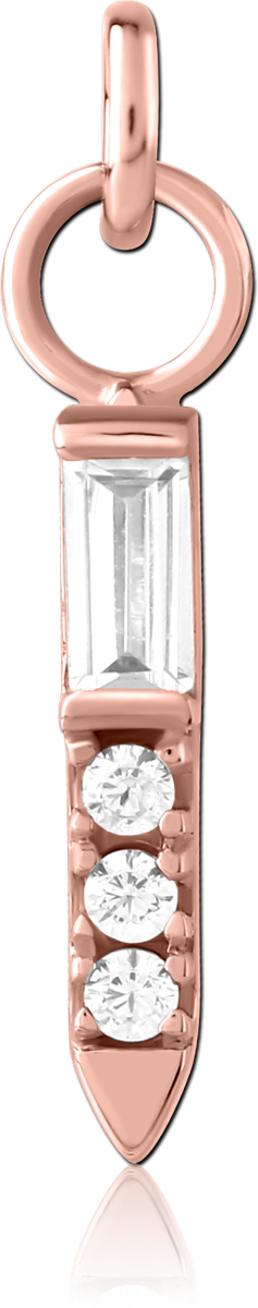ROSE GOLD PVD COATED SURGICAL STEEL JEWELLED CHARM