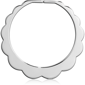 SURGICAL STEEL HOOP EARRINGS FOR TUNNEL - FLOWER